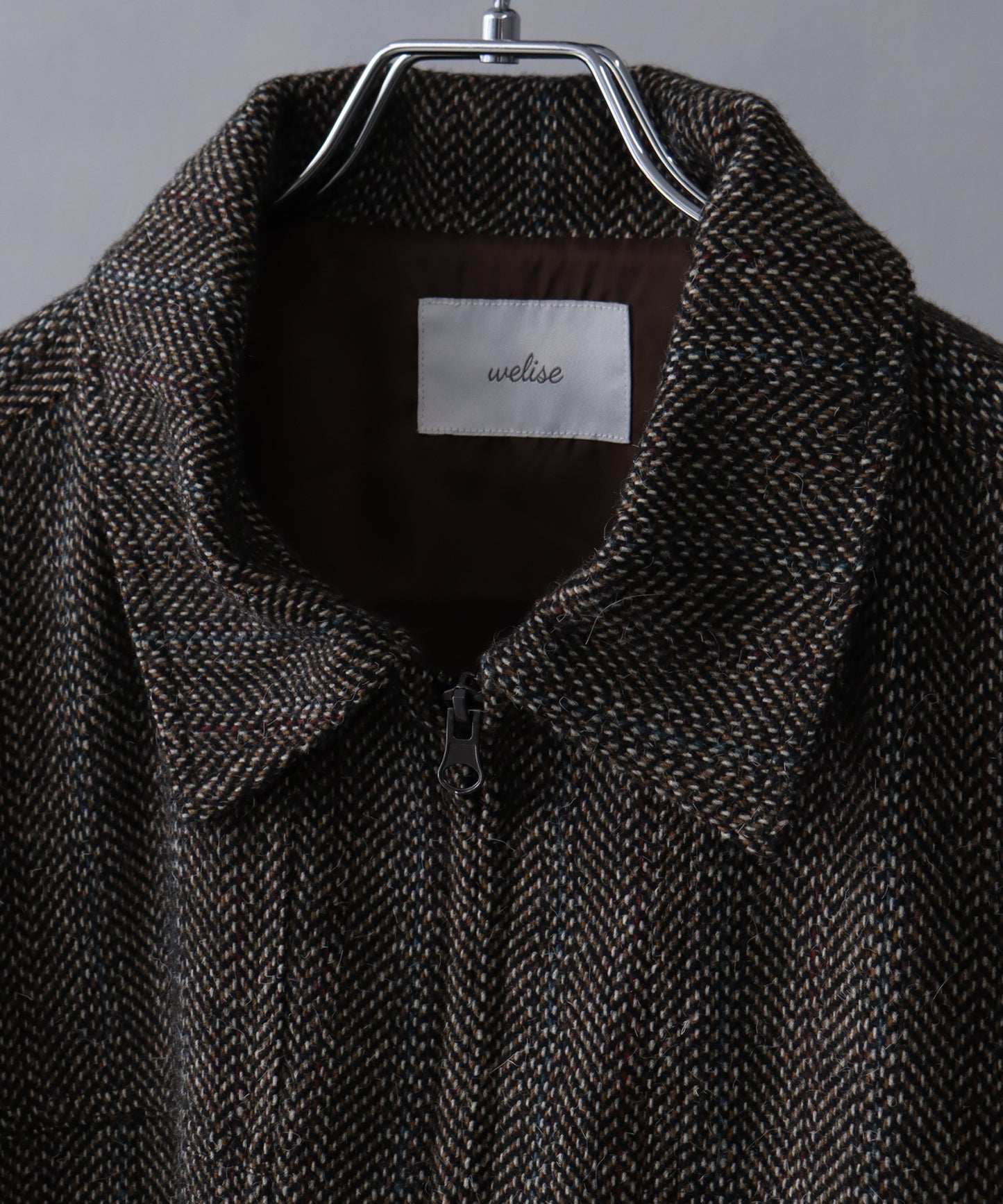 【Art re A】welise 羊毛混紡粗花呢拉鍊外套