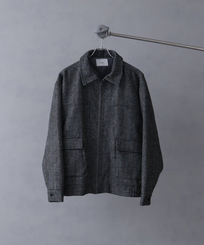 【Art re A】welise 羊毛混紡粗花呢拉鍊外套