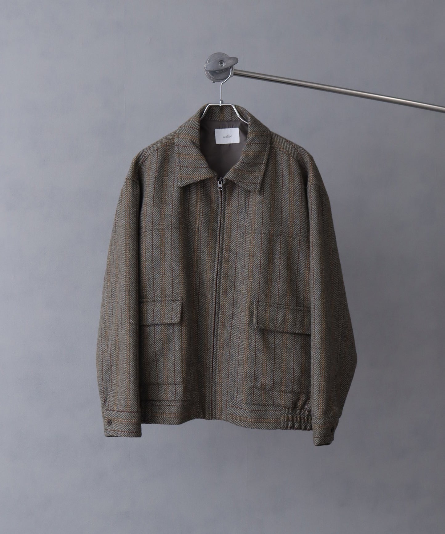 【Art re A】welise 羊毛混紡粗花呢拉鍊外套