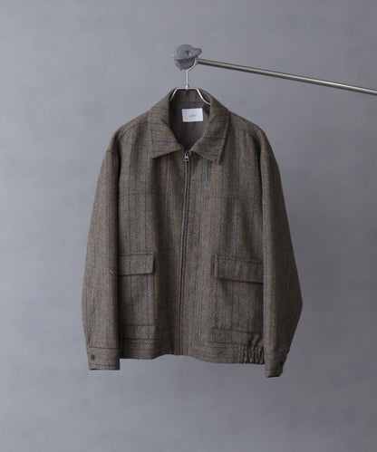 【Art re A】welise 羊毛混紡粗花呢拉鍊外套