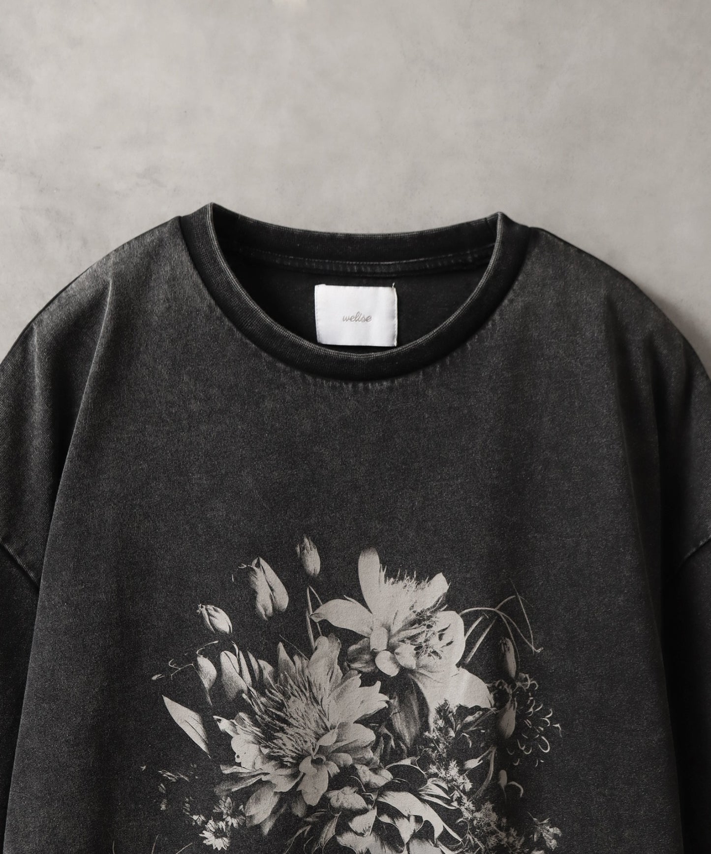 【Art re A】welise 摩登花卉圖騰仿舊雪染T恤 短T
