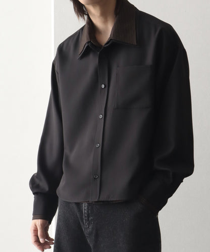 【Art re A】welise 垂墜感拼接條紋假兩件襯衫