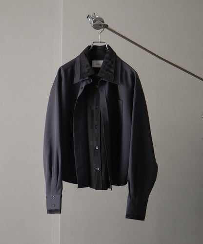 【Art re A】welise 垂墜感拼接條紋假兩件襯衫