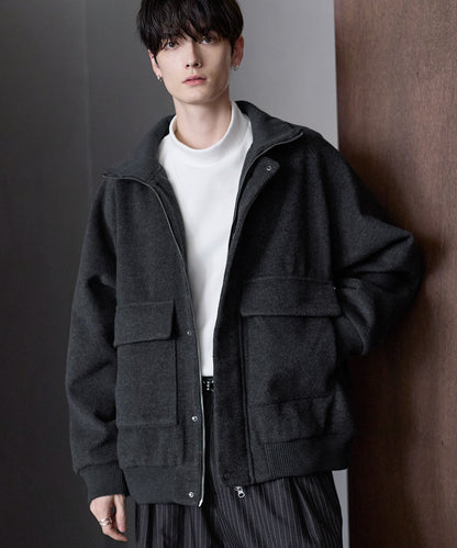 【ASTRONOMY】ETELIO 羊毛混紡梅爾頓立領夾克