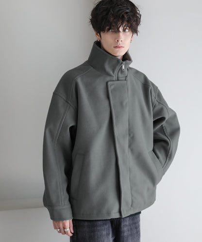 【ASTRONOMY】落肩寬鬆版梅爾頓立領拉鍊外套