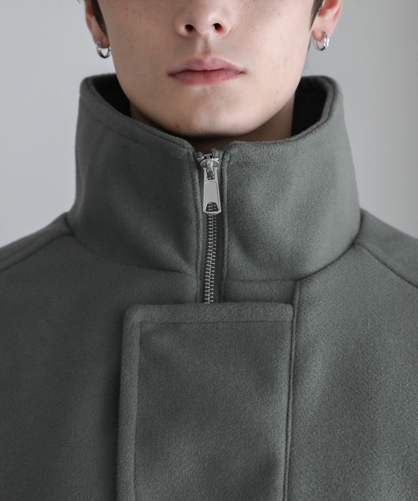 【ASTRONOMY】落肩寬鬆版梅爾頓立領拉鍊外套