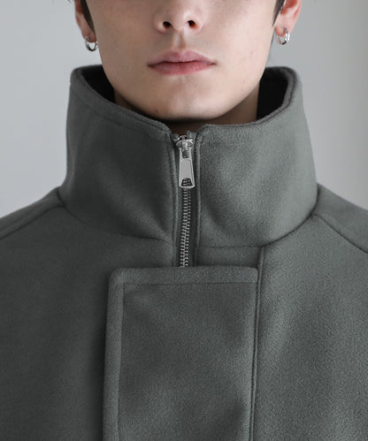 【ASTRONOMY】落肩寬鬆版梅爾頓立領拉鍊外套