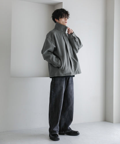 【ASTRONOMY】落肩寬鬆版梅爾頓立領拉鍊外套