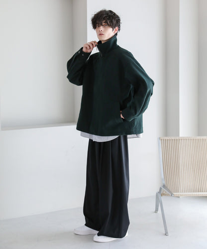 【ASTRONOMY】落肩寬鬆版梅爾頓立領拉鍊外套