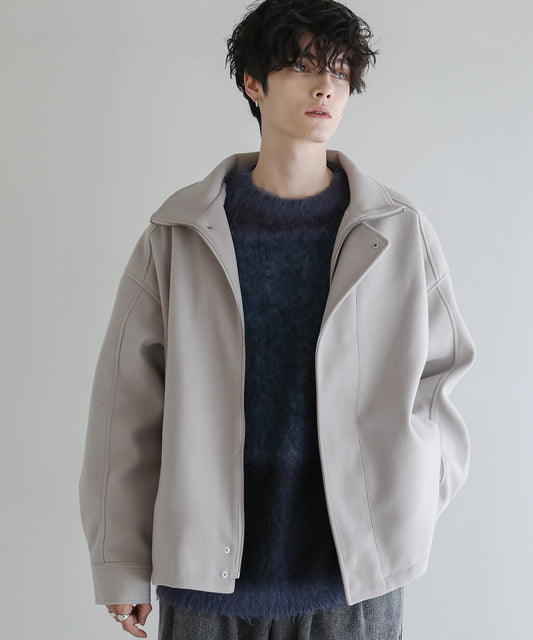 【ASTRONOMY】落肩寬鬆版梅爾頓立領拉鍊外套