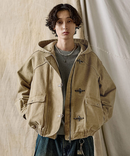 【ASTRONOMY】Bleme 復古重磅雙層扣連帽工裝外套