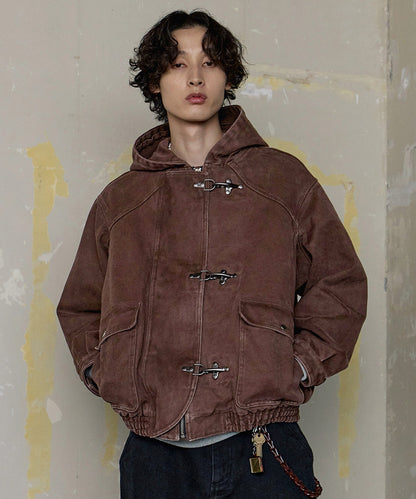 【ASTRONOMY】Bleme 復古重磅雙層扣連帽工裝外套