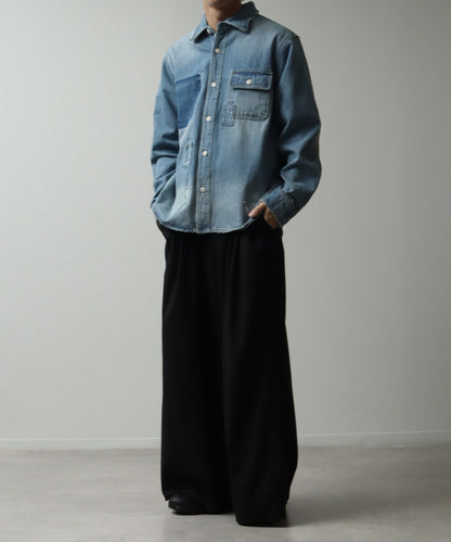 【Art re A】10oz 重磅破壞風復古牛仔襯衫