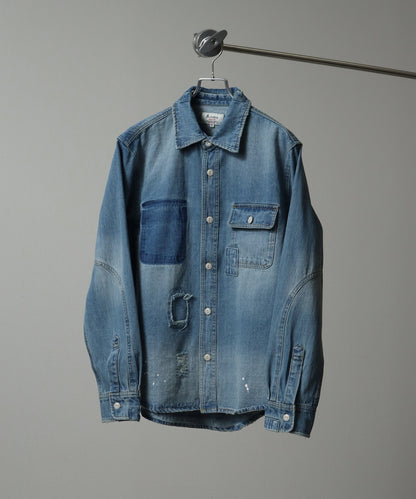 【Art re A】10oz 重磅破壞風復古牛仔襯衫