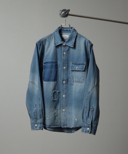 【Art re A】10oz 重磅破壞風復古牛仔襯衫