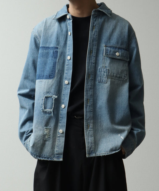 【Art re A】10oz 重磅破壞風復古牛仔襯衫