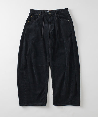 【FREAK’S STORE】寬版剪裁 曲線燈芯絨長褲