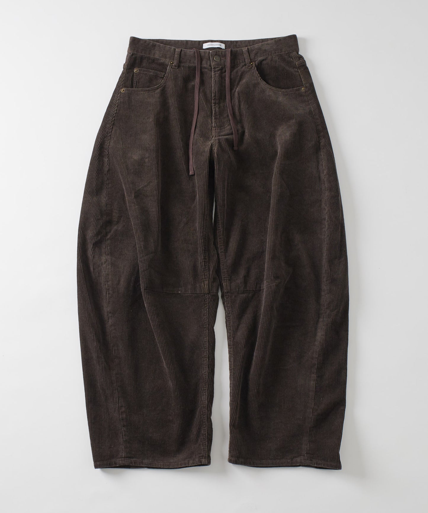 【FREAK’S STORE】寬版剪裁 曲線燈芯絨長褲