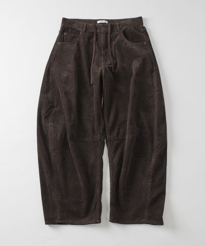 【FREAK’S STORE】寬版剪裁 曲線燈芯絨長褲