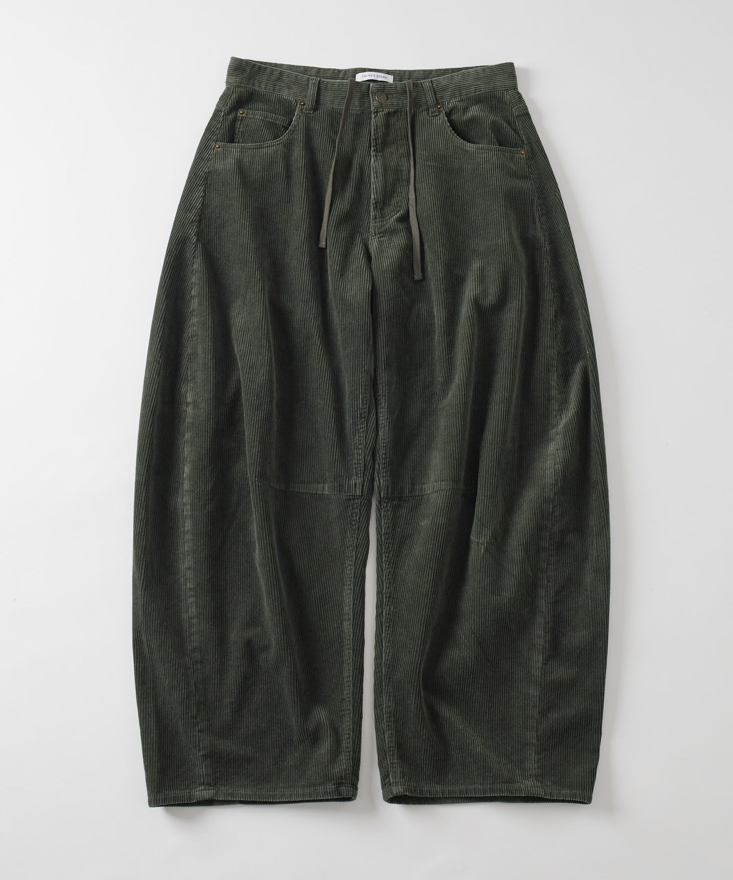 【FREAK’S STORE】寬版剪裁 曲線燈芯絨長褲