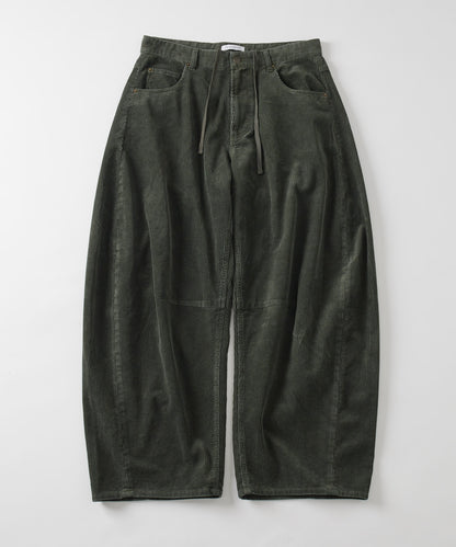 【FREAK’S STORE】寬版剪裁 曲線燈芯絨長褲