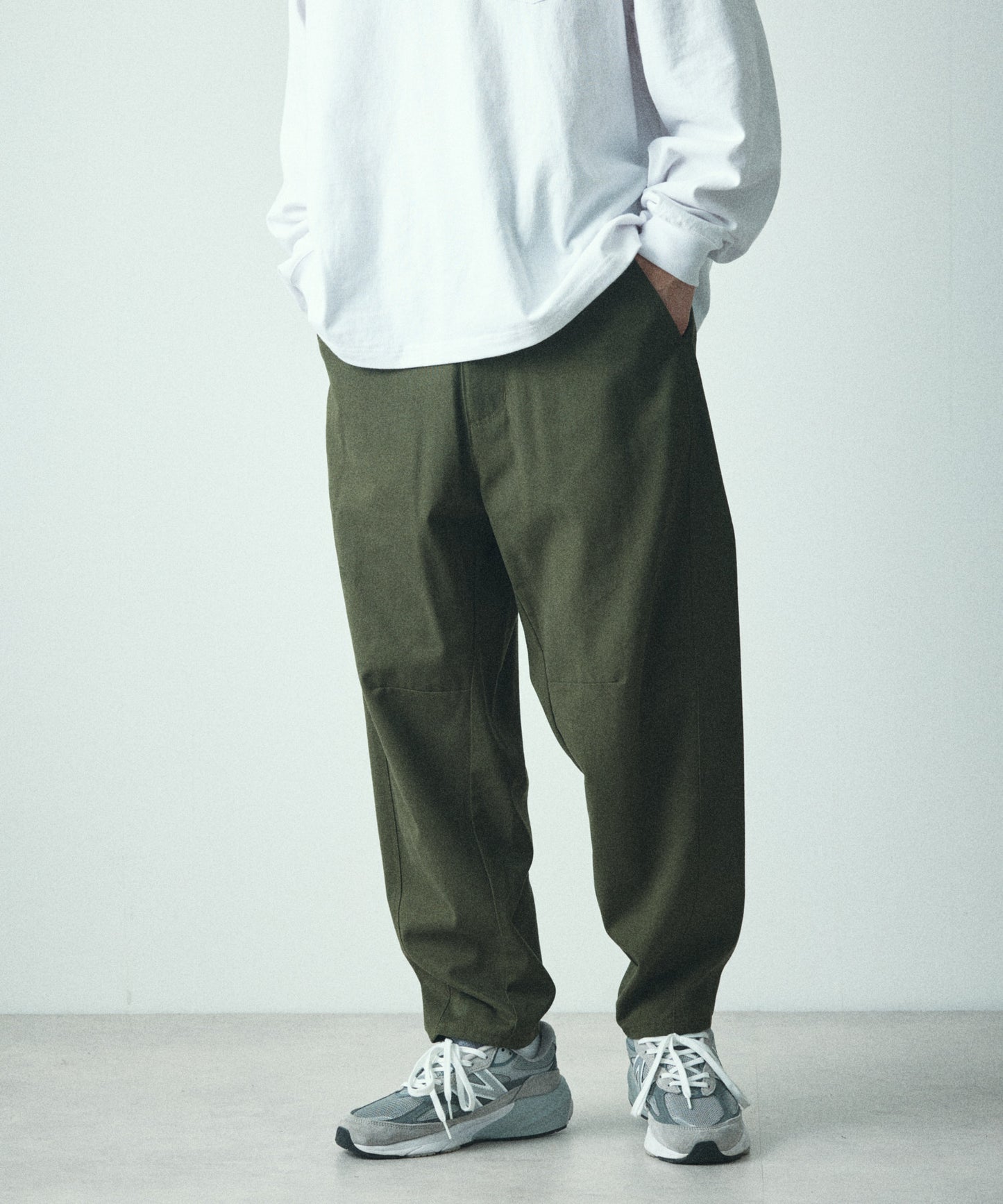 【FREAK’S STORE】寬版曲線剪裁 錐形長褲