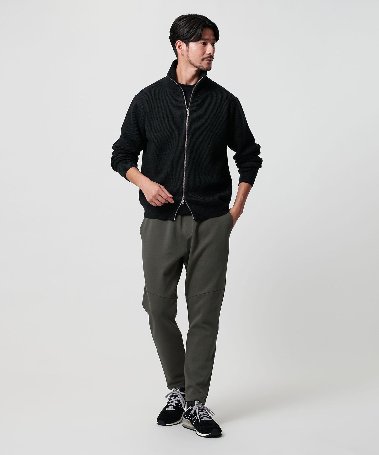 【BEAUTY&YOUTH】WARDROBE SMART系列 雙層針織彈性休閒長褲