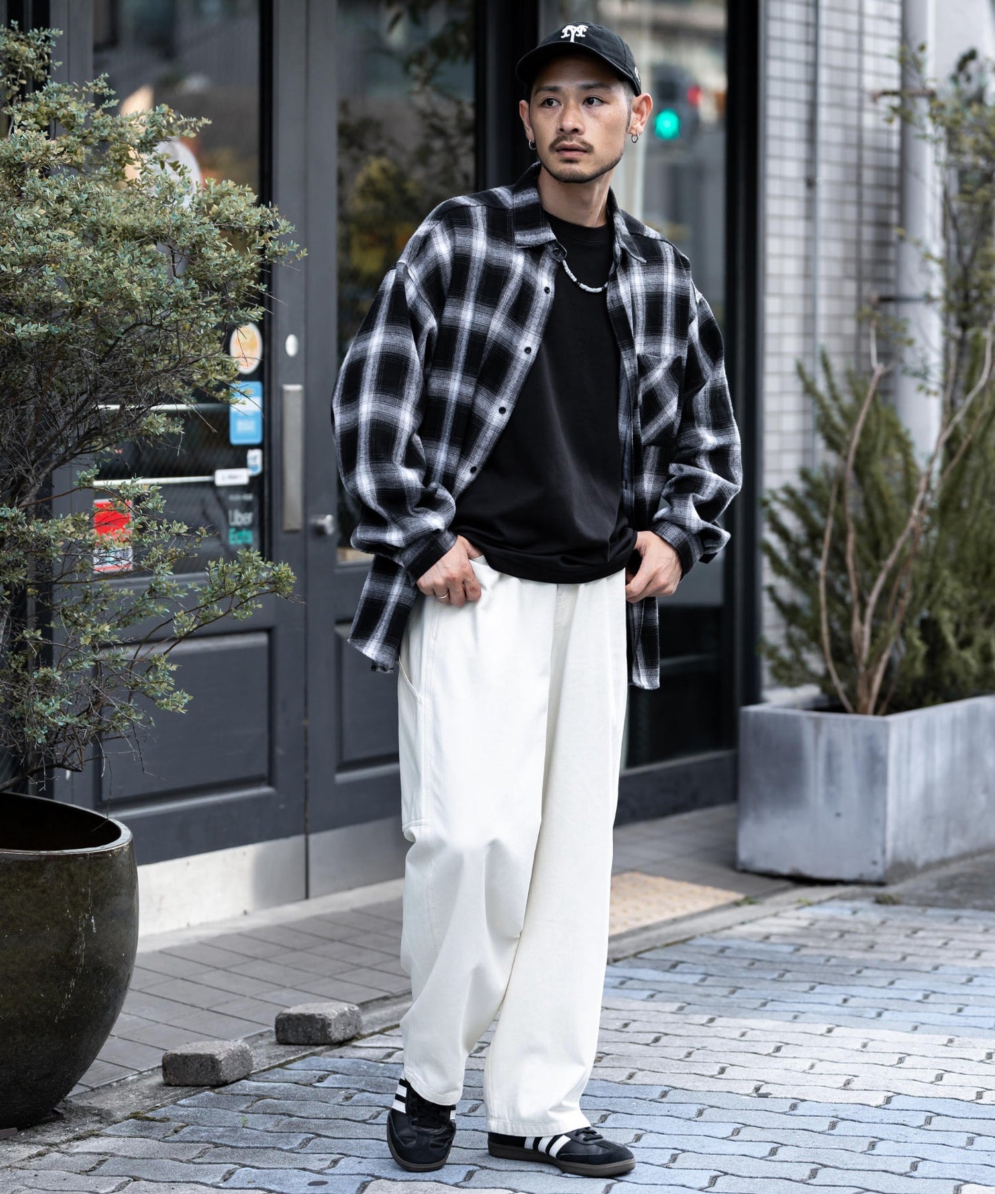 【Rocky Monroe】KANGO特別合作款 寬版錐形丹寧工裝長褲