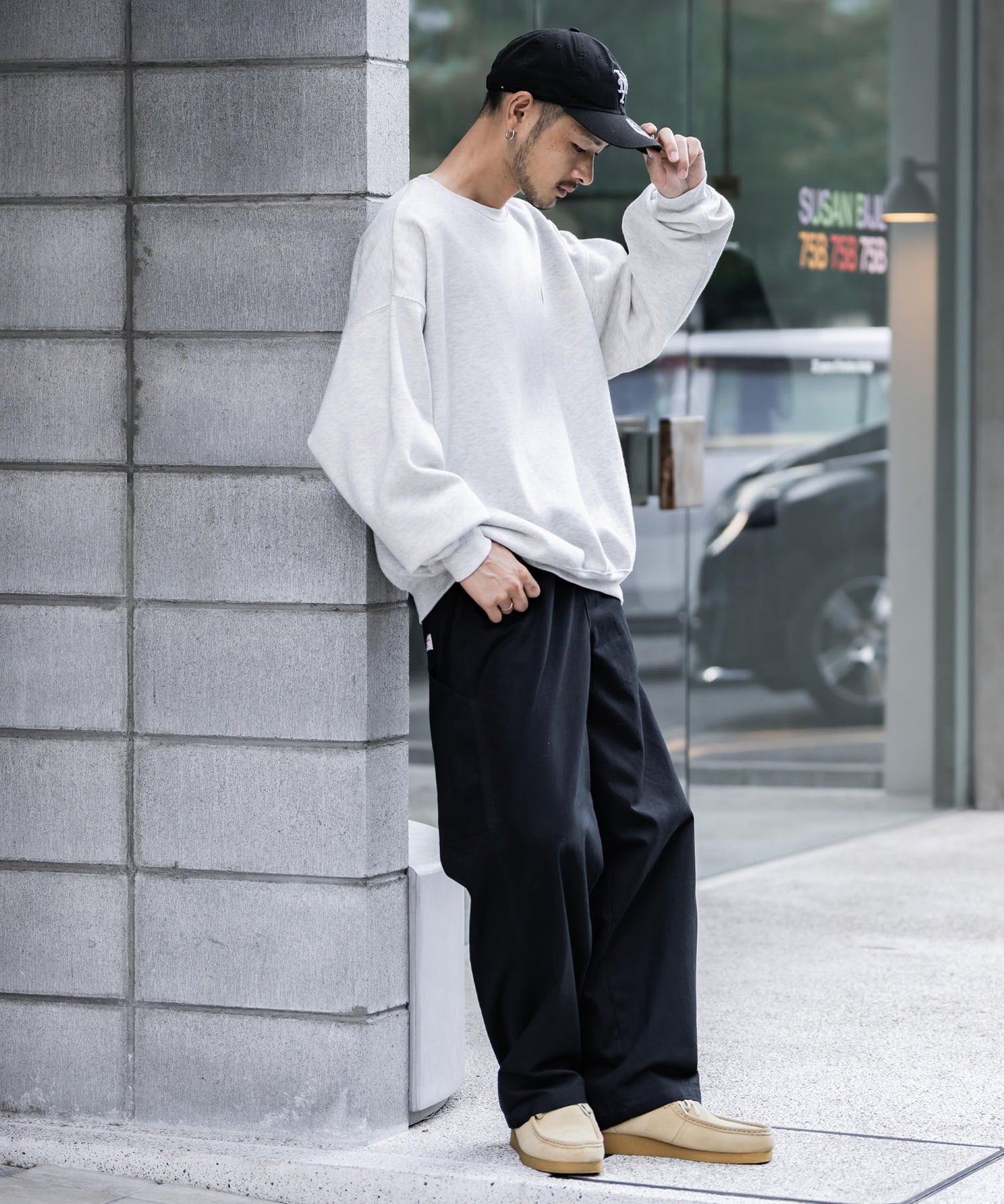 【Rocky Monroe】KANGO特別合作款 寬版錐形丹寧工裝長褲