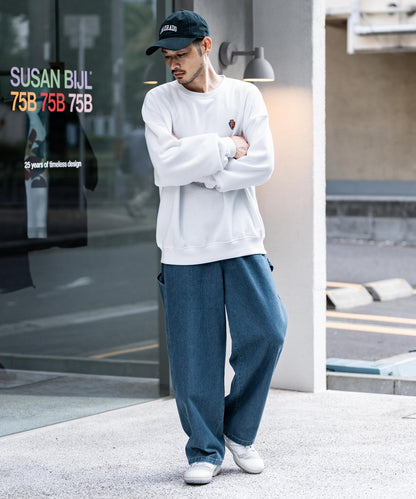 【Rocky Monroe】KANGO特別合作款 寬版錐形丹寧工裝長褲