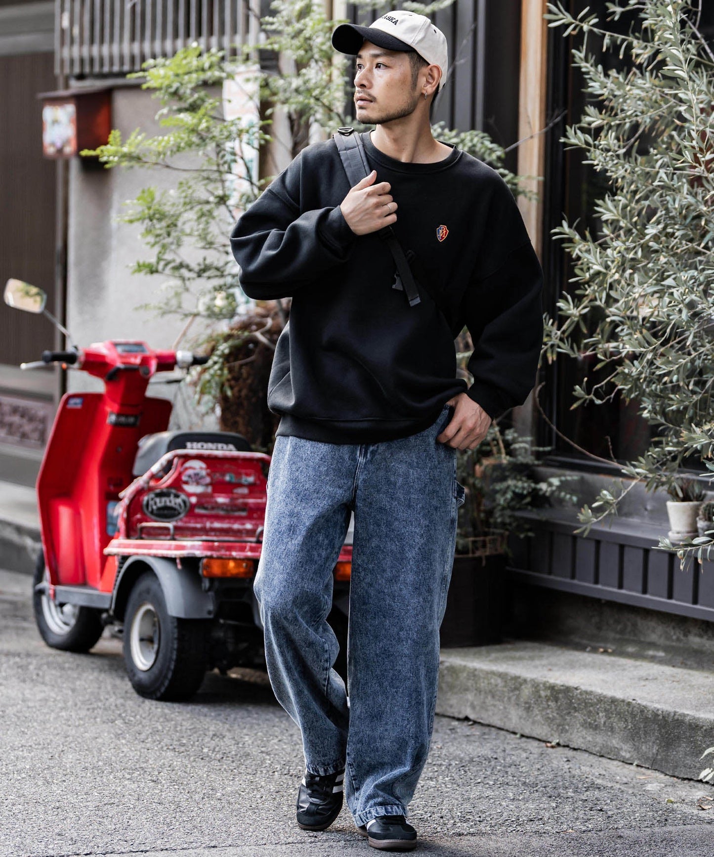 【Rocky Monroe】KANGO特別合作款 寬版錐形丹寧工裝長褲