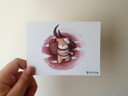 【武士汪汪】插畫商品 明信片-武士汪汪參上！