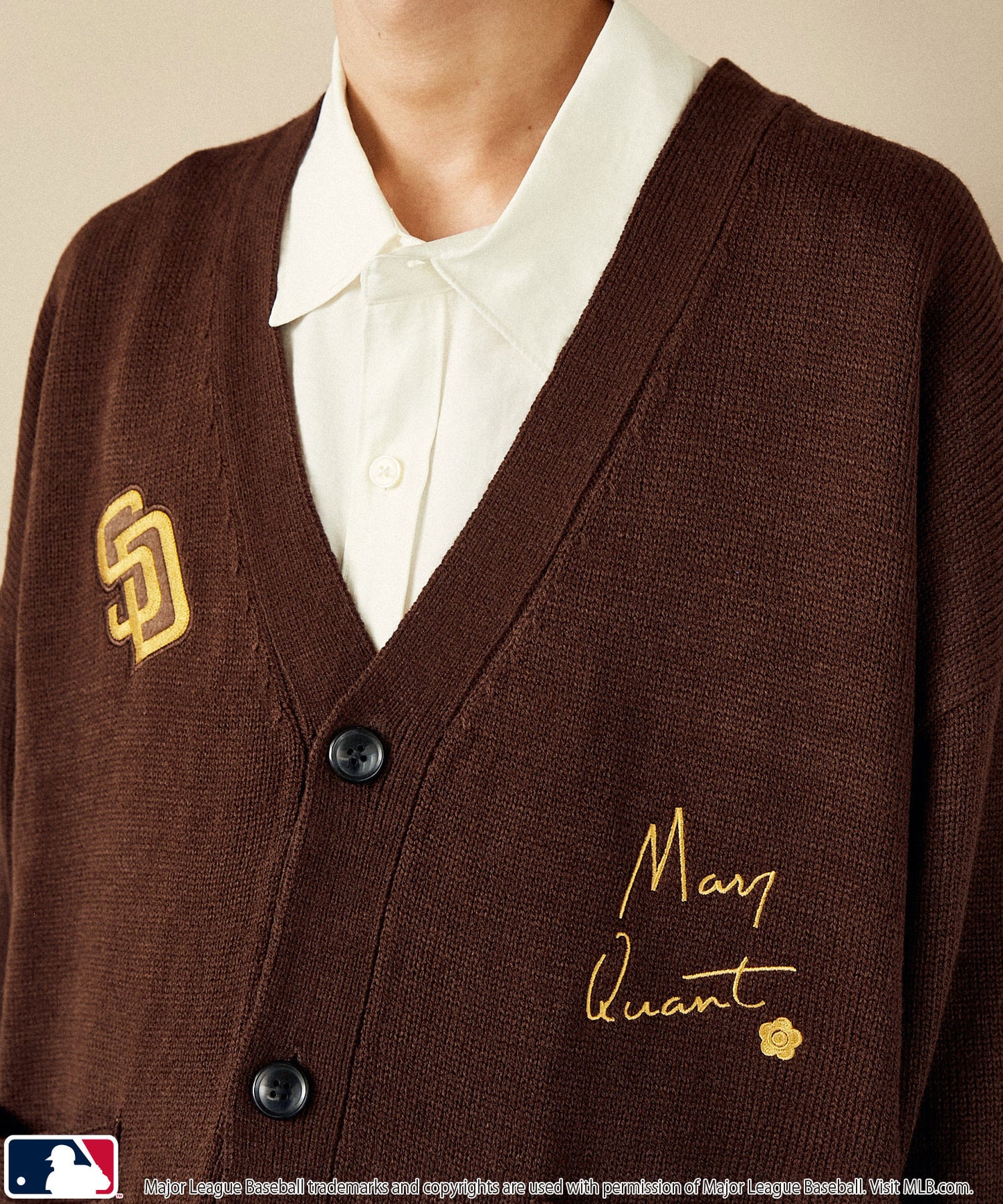 【PUBLUX】MLB × MARY QUANT 聯名款 LOGO刺繡針織開襟衫