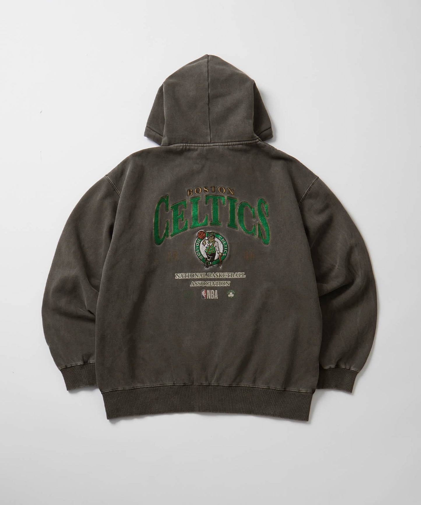 【EMMA CLOTHES】NBA系列 波士頓賽爾提克 復古街頭 刺繡內刷毛連帽外套 日本預購