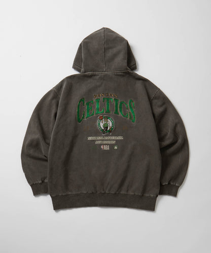【EMMA CLOTHES】NBA系列 波士頓賽爾提克 復古街頭 刺繡內刷毛連帽外套 日本預購