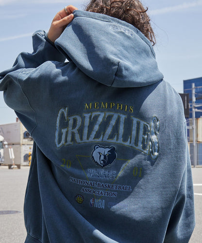 【EMMA CLOTHES】NBA系列 曼非斯灰熊 復古街頭 刺繡內刷毛連帽外套 日本預購