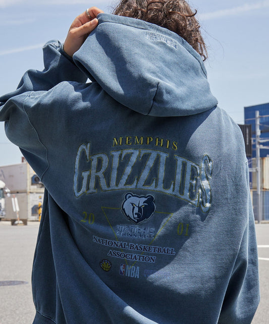 【EMMA CLOTHES】NBA系列 曼非斯灰熊 復古街頭 刺繡內刷毛連帽外套 日本預購