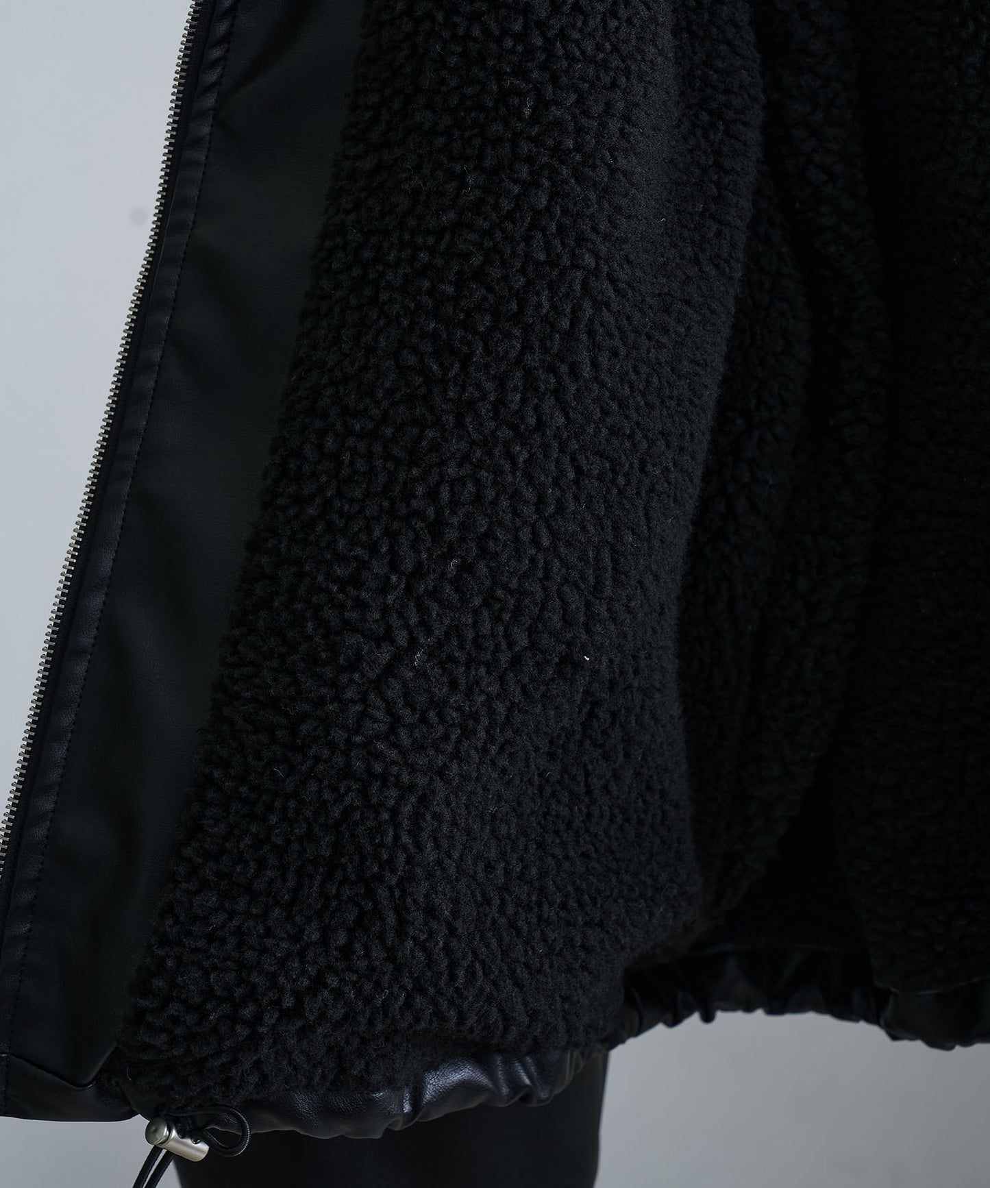 【Art re A】welise 質感PU皮革x可拆式毛領飛行外套