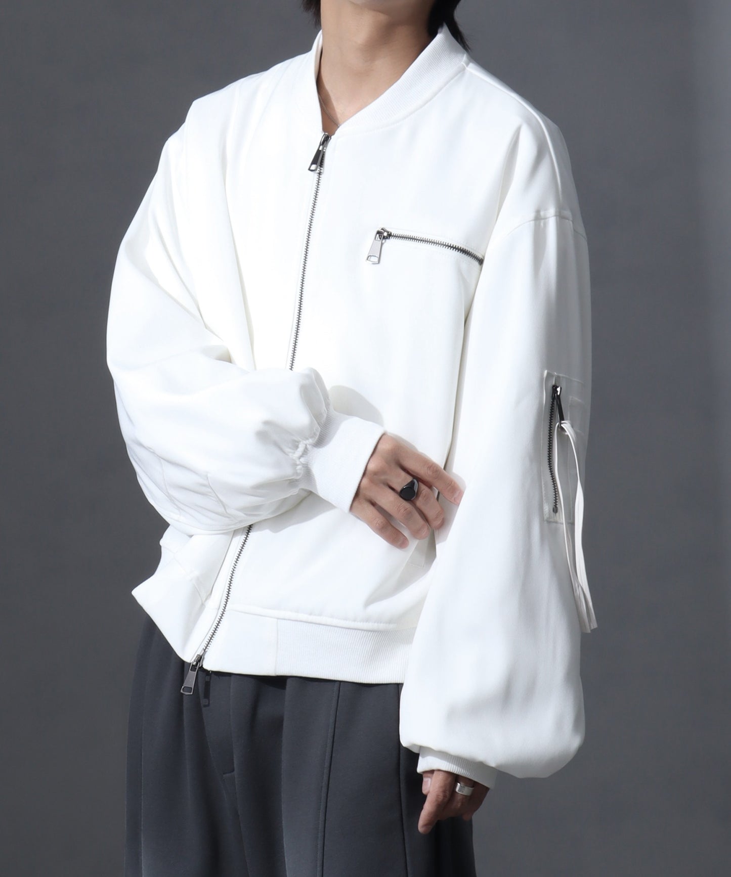 【Art re A】welise 質感寬袖短版 MA-1 飛行夾克