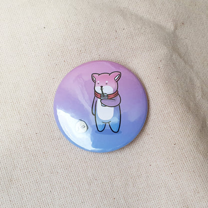 【武士汪汪】插畫商品 胸針(大)-不管是什麼都給我來一點