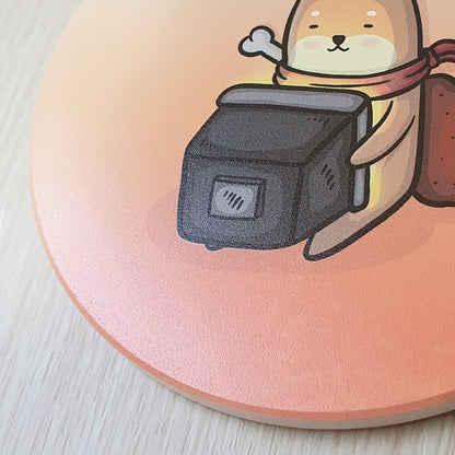 【武士汪汪】鶯歌陶瓷吸水杯墊-電視兒童