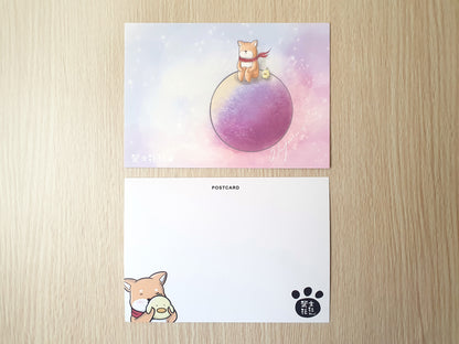 【武士汪汪】插畫商品 明信片-孤單汪半球