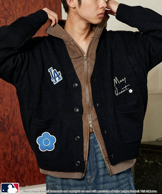 【PUBLUX】MLB × MARY QUANT 聯名款 LOGO刺繡針織開襟衫