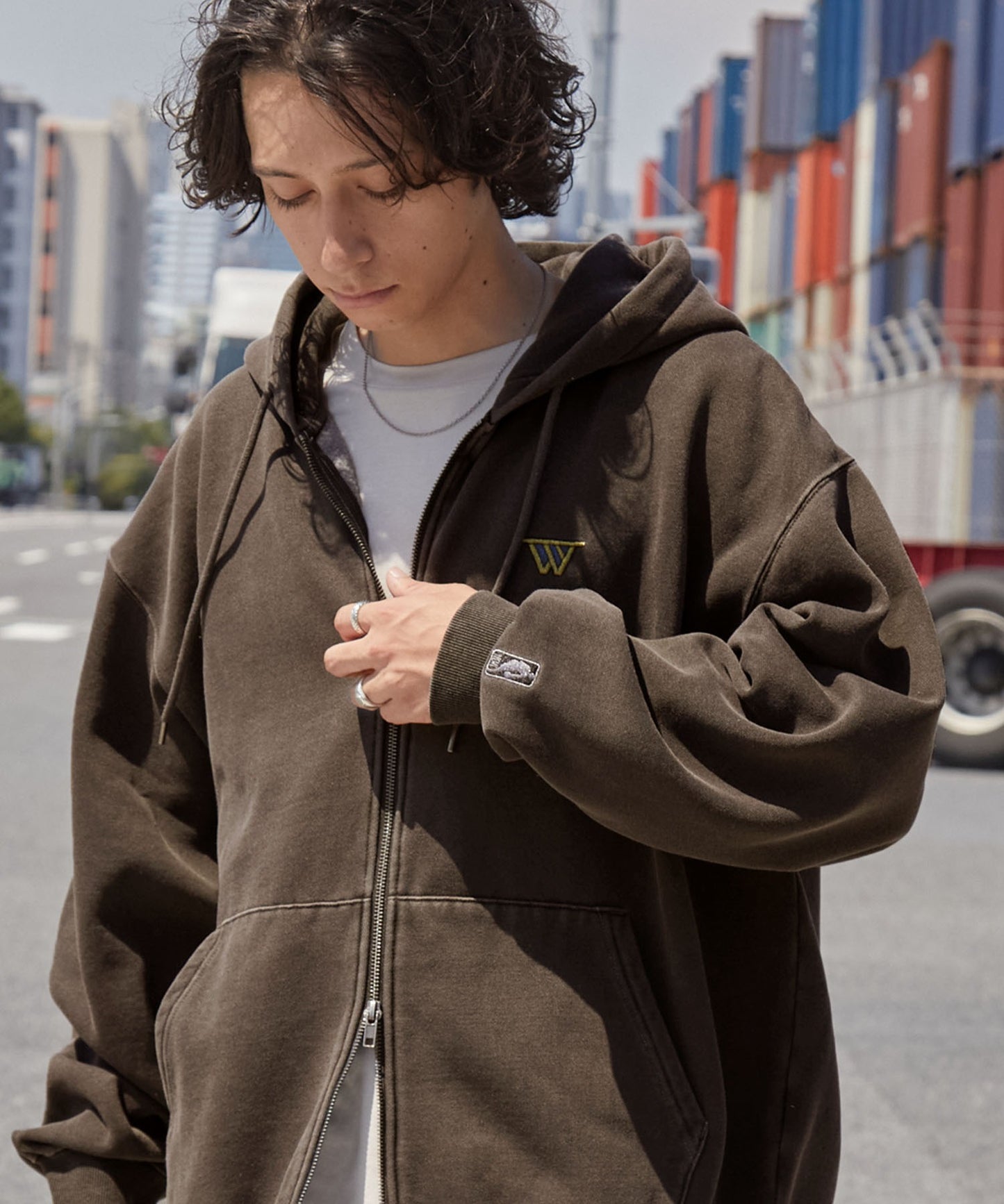 【EMMA CLOTHES】NBA系列 金州勇士 復古街頭 刺繡內刷毛連帽外套 日本預購