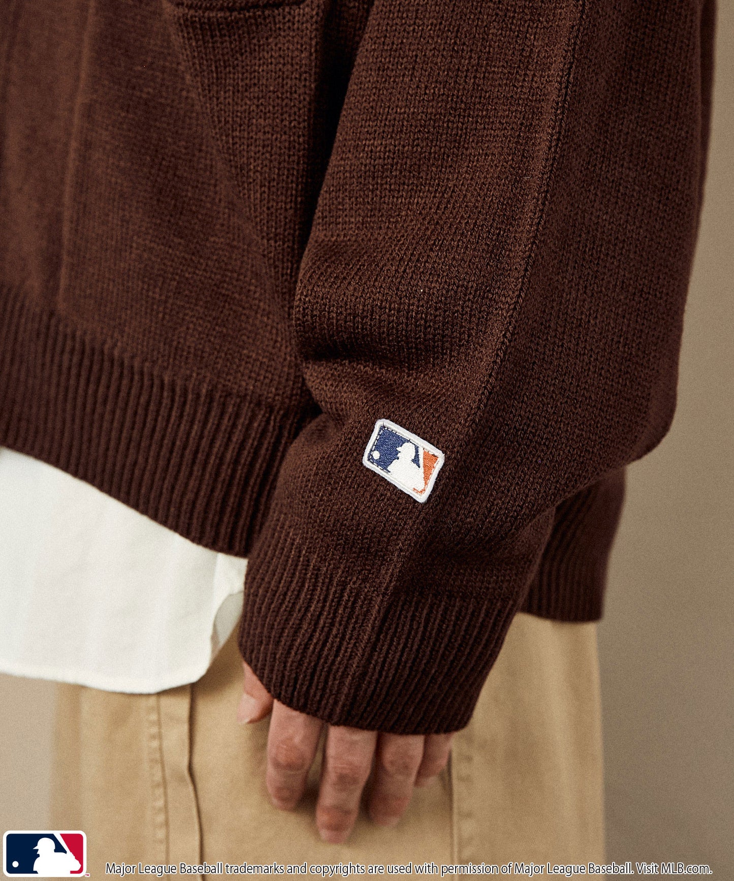 【PUBLUX】MLB × MARY QUANT 聯名款 LOGO刺繡針織開襟衫