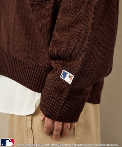 【PUBLUX】MLB × MARY QUANT 聯名款 LOGO刺繡針織開襟衫