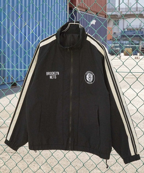 【MONO-MART】NBA系列 NETS籃網隊刺繡 防潑水 寬版 運動外套